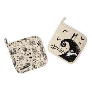 Disney NBC Black And White Jack/Sally TOS Print Pot Holders 2-Piece Set